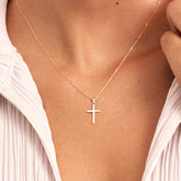 Gold Cross Pendant Necklace for Women